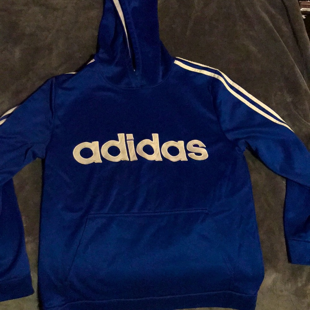 Adidas blue and white hoodie